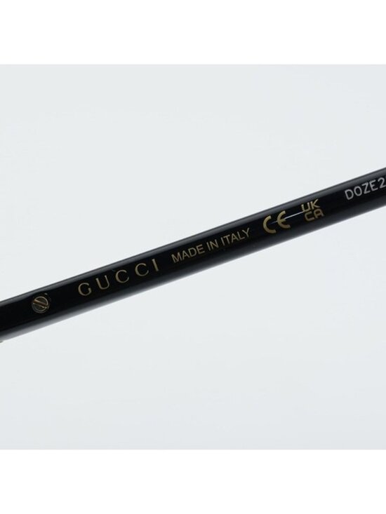 Gucci GG1432S 002 Butterfly Sunglasses Black Square Frame, Grey Lenses
